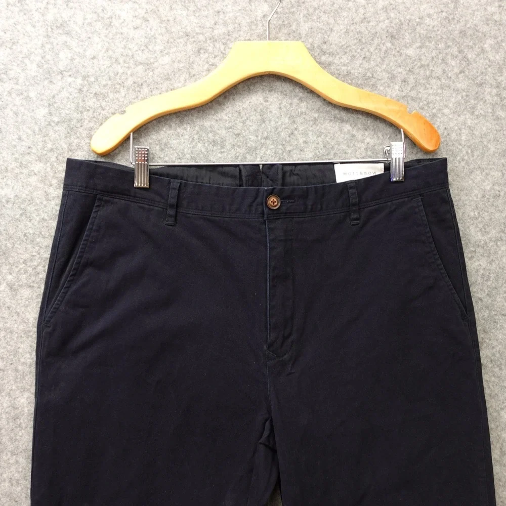 Mott Bow Pants Mens 36 Navy‎ Blue Charles Slim Stretch Chinos Work Preppy 37x31